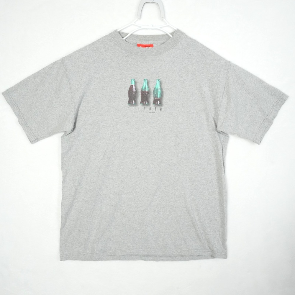 Vintage 1997 Coca-Cola Atlanta Everything T-Shirt Gray Made in USA Men's‎ Medium